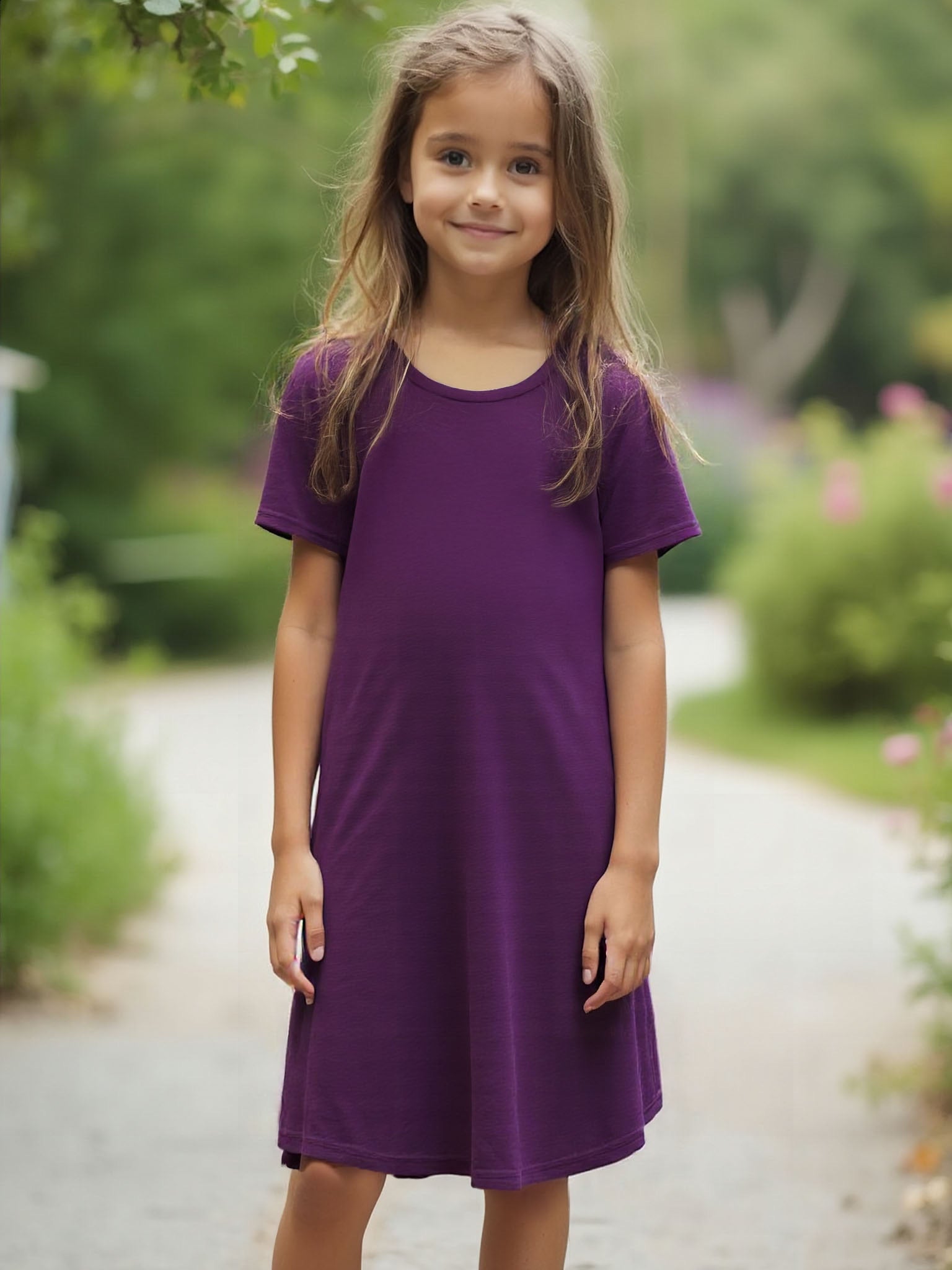 strapless open back dress Purple Sensory Friendly Clothing